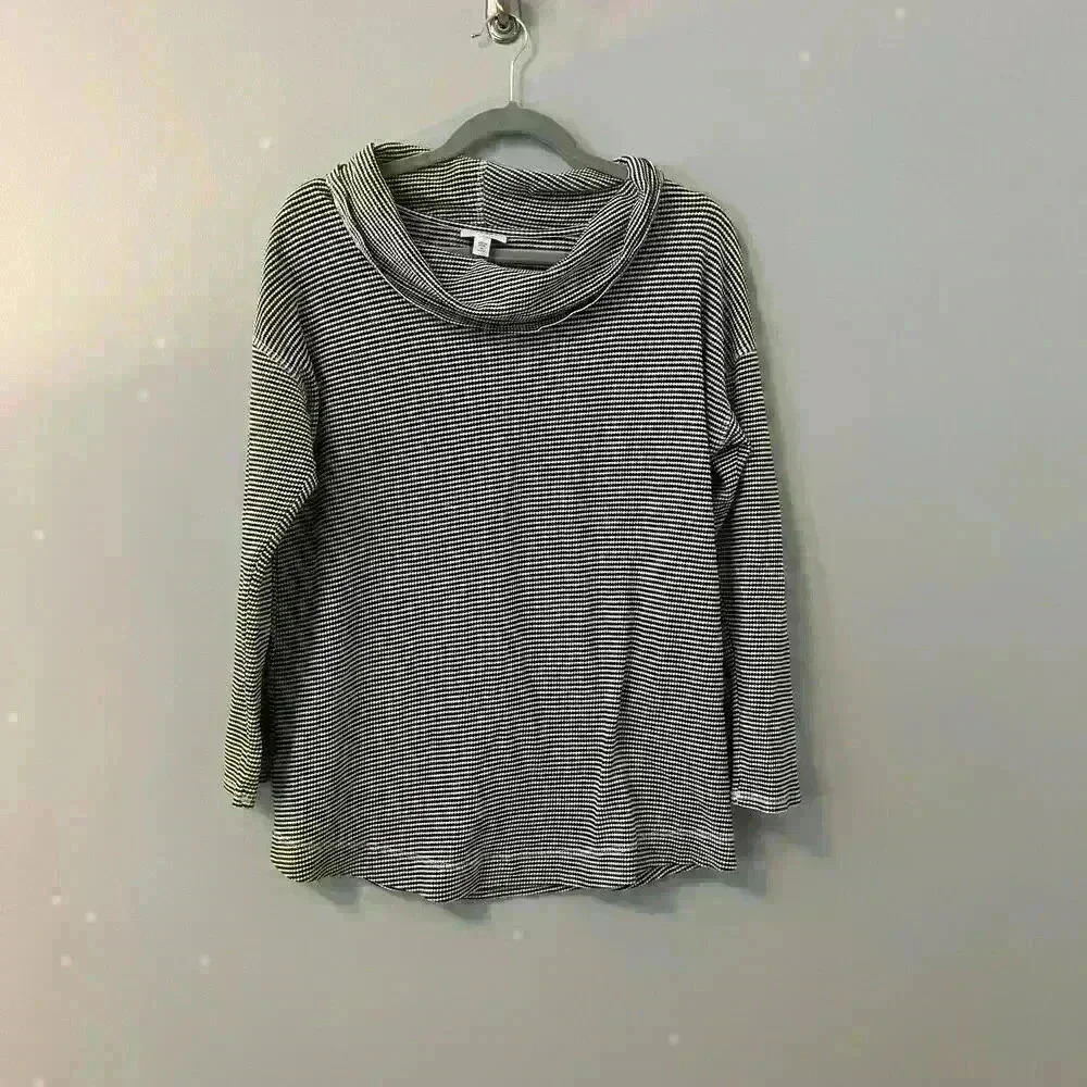 J. Jill Cowl Neck Striped Top Size Medium